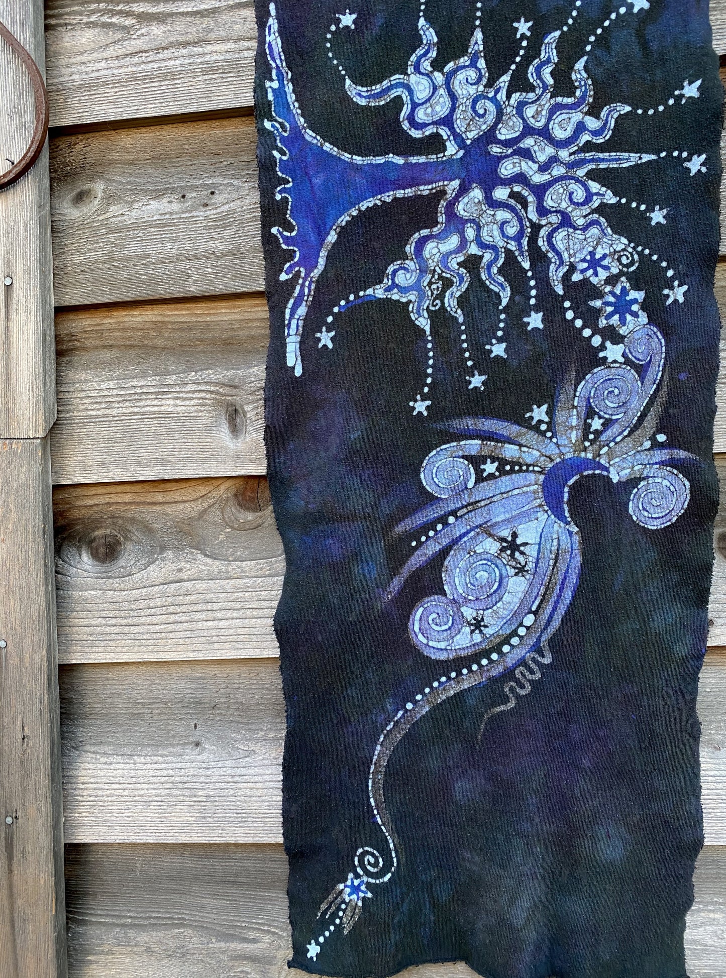 Amethyst Oak Tree - Hand Painted Organic Knit Fabric Scarf scarf batikwalla