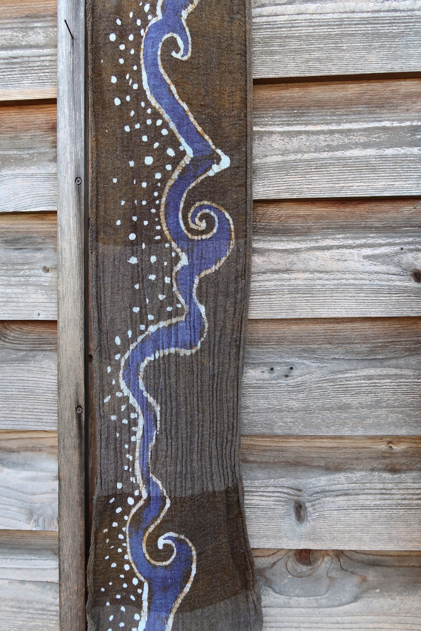 Winding Path Handmade Batik Scarf in Woven Organic Cotton scarf batikwalla