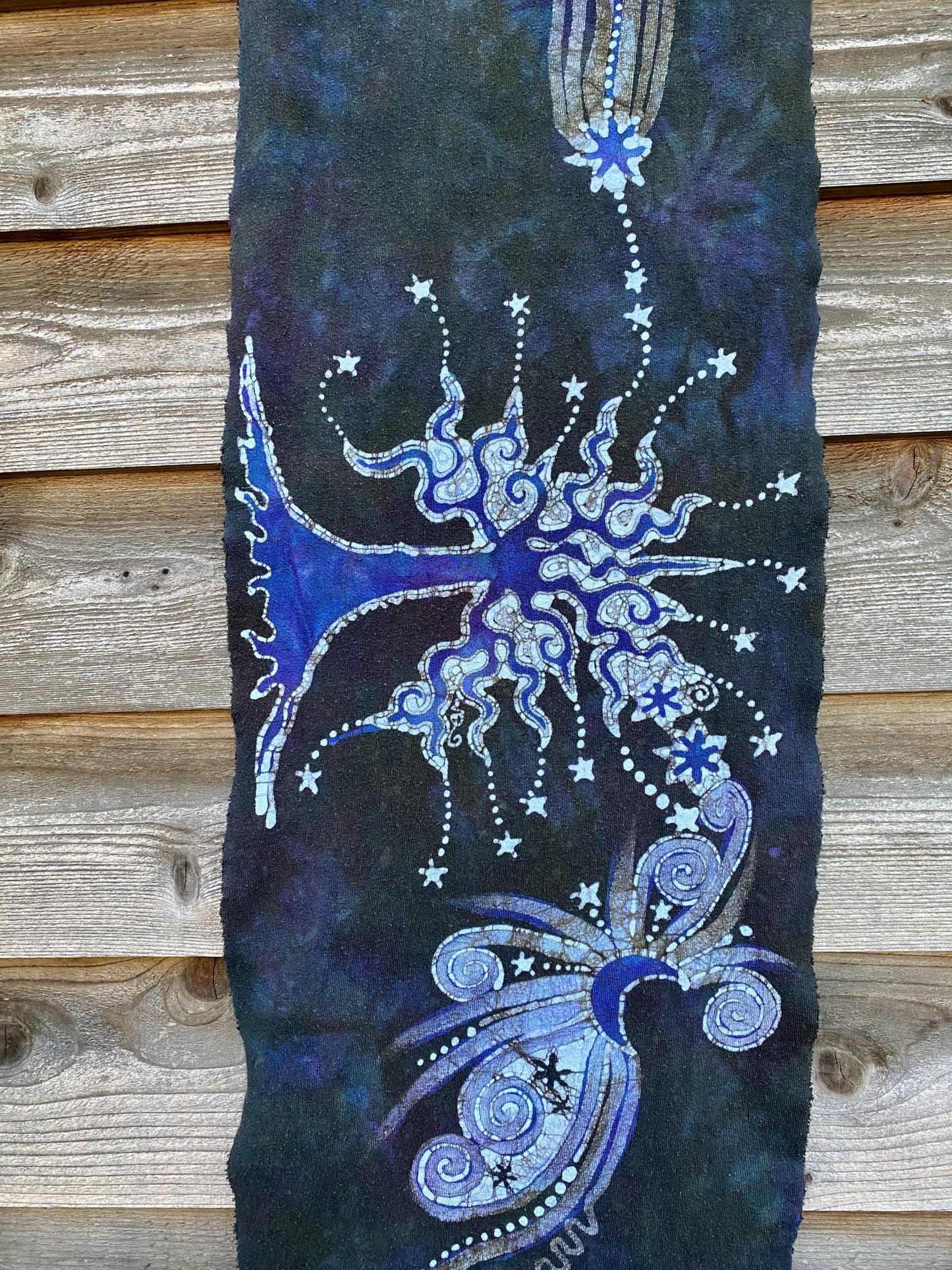 Amethyst Oak Tree - Hand Painted Organic Knit Fabric Scarf scarf batikwalla