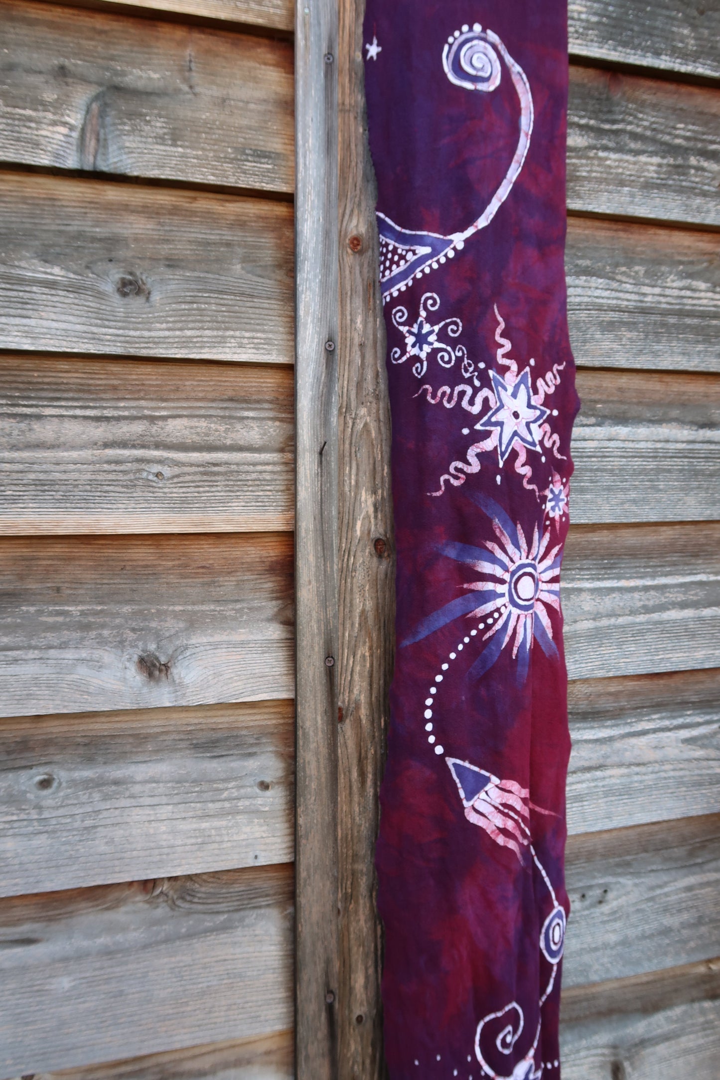 Cosmic Daydream Hand Painted Organic Cotton Batik Scarf scarf batikwalla