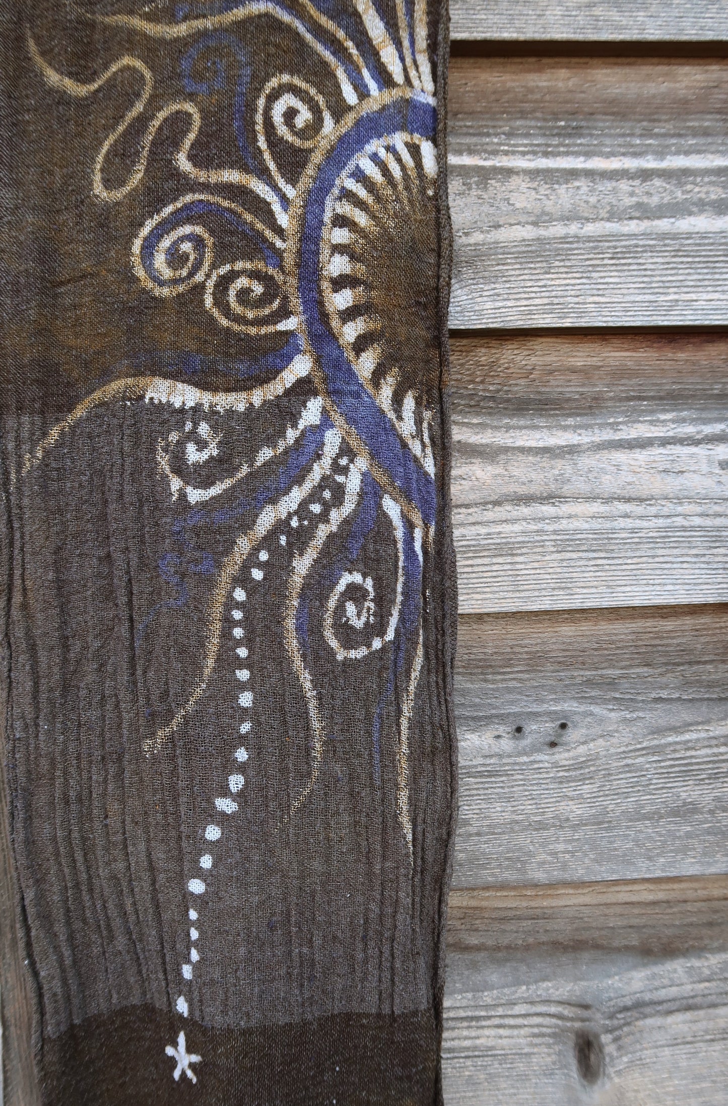 Light To The Cabin Handmade Batik Scarf in Woven Organic Cotton scarf batikwalla