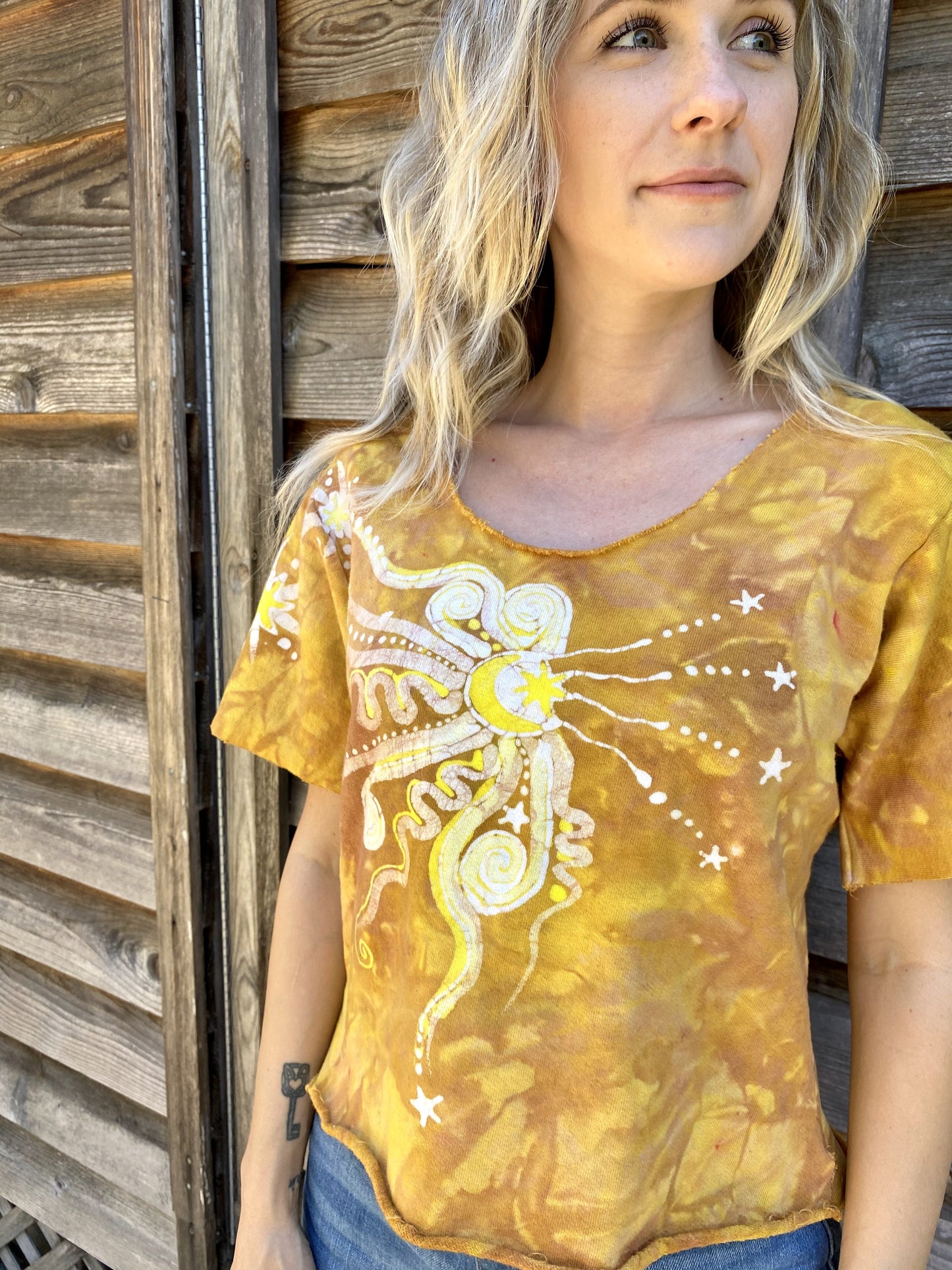 Sunshine Daydream Organic Cotton Handmade Batik Top - Small/Medium Batik Dresses Batikwalla