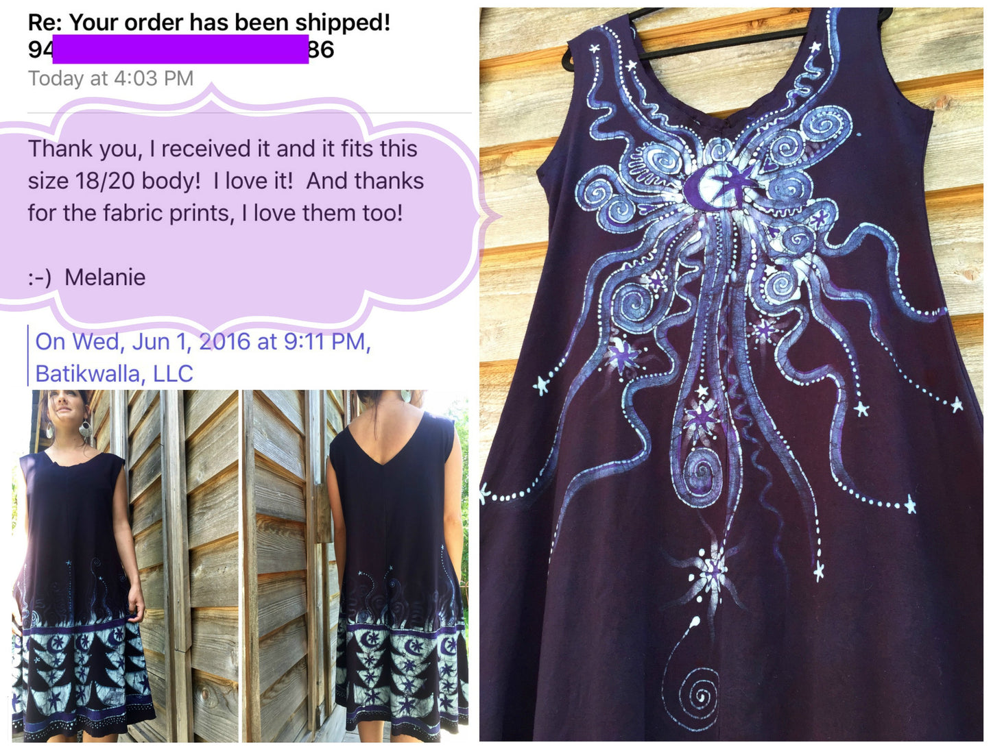 Cooling Forest Dream Organic Cotton Batik Dress - Size XL - Batikwalla
- 8