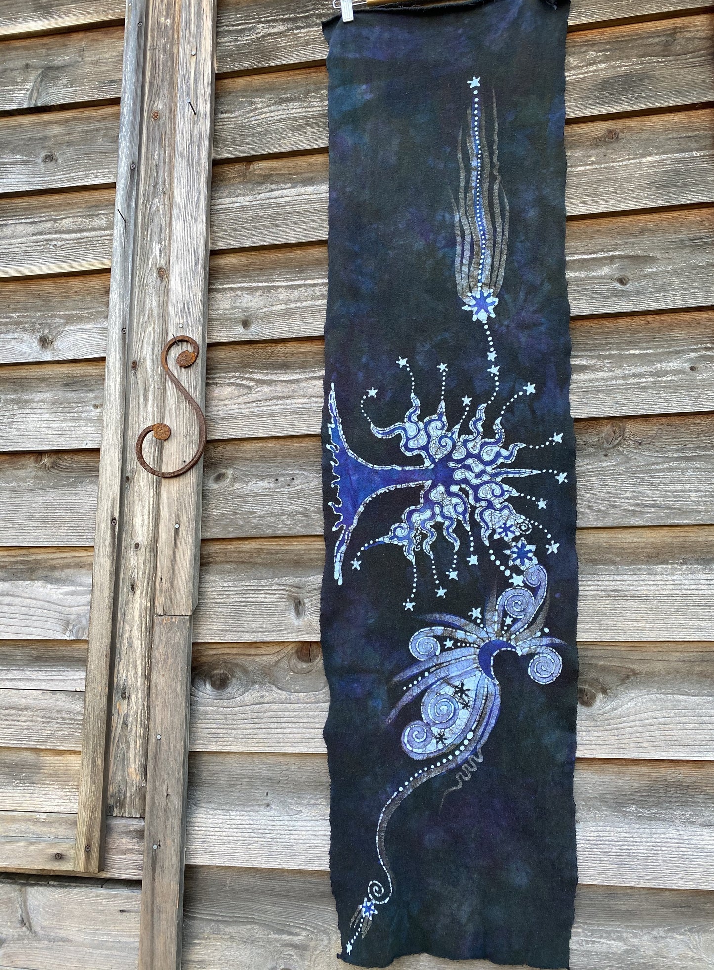 Amethyst Oak Tree - Hand Painted Organic Knit Fabric Scarf scarf batikwalla