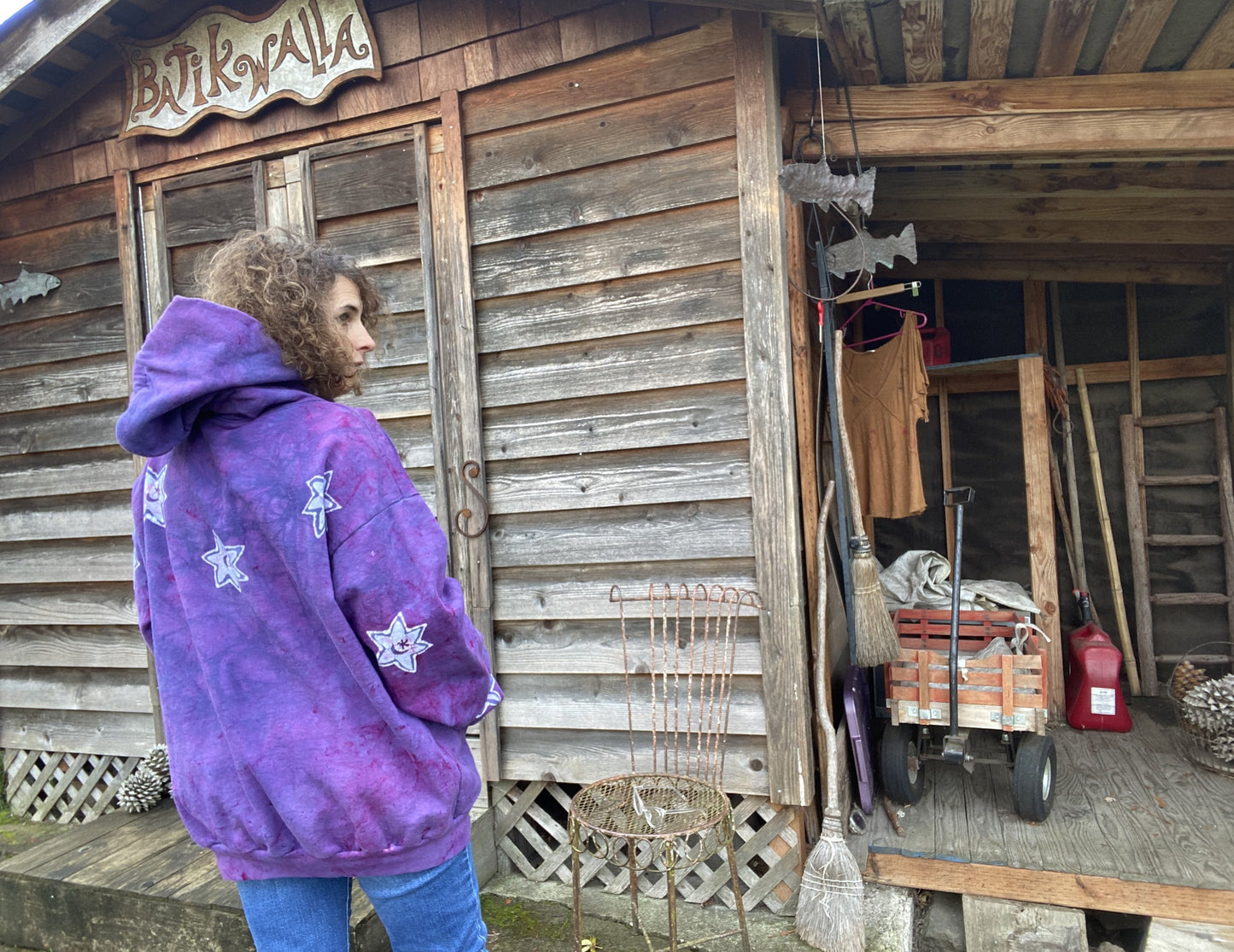 Purple Om Pullover Hoodie - Size 2X ONLY hoodie batikwalla