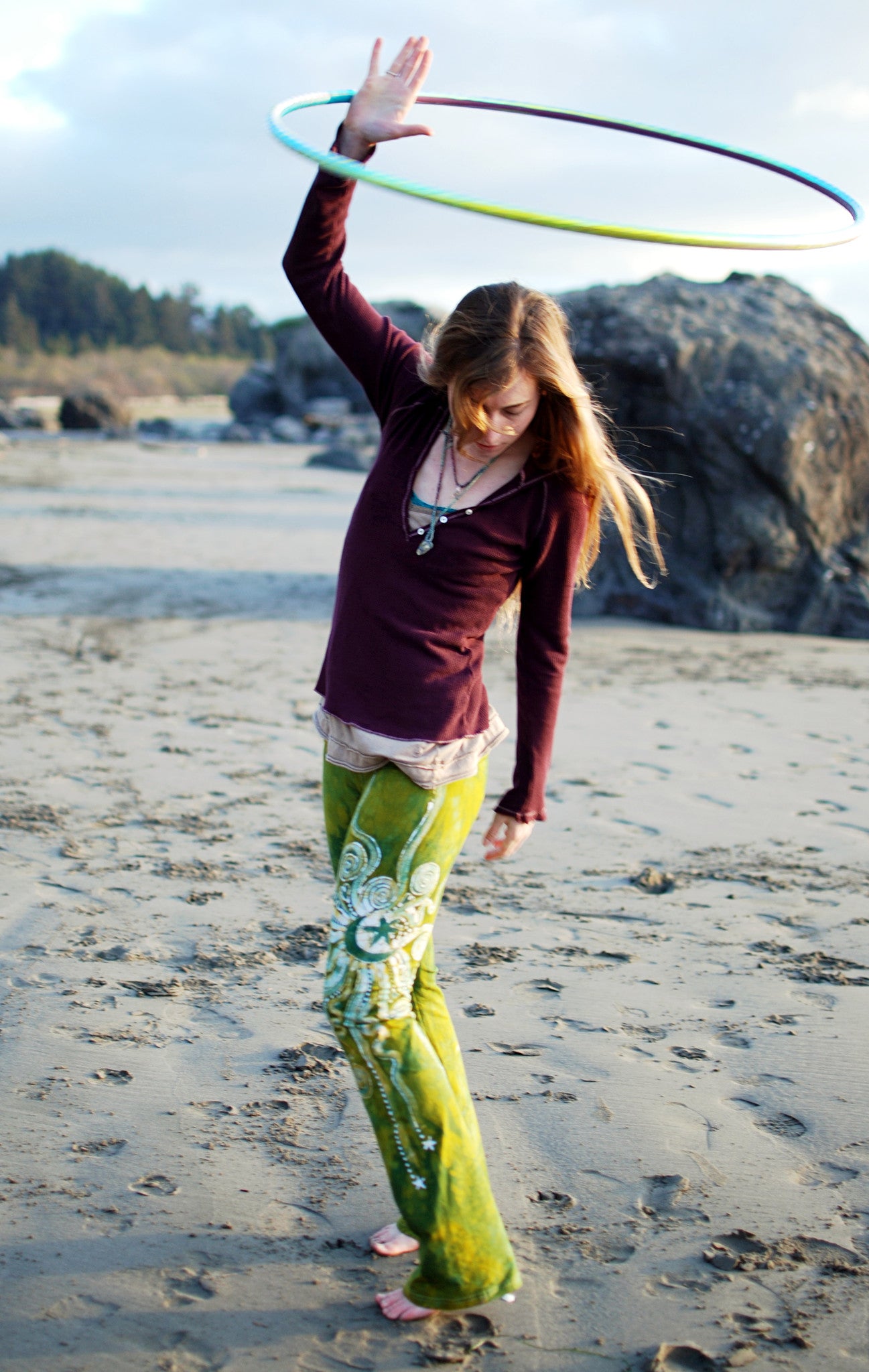 Dancing Green Handmade Batik Stretchy Movement Pants