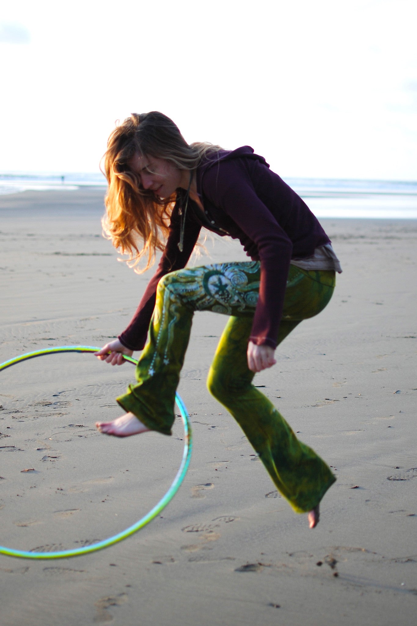 Dancing Green Handmade Batik Stretchy Movement Pants