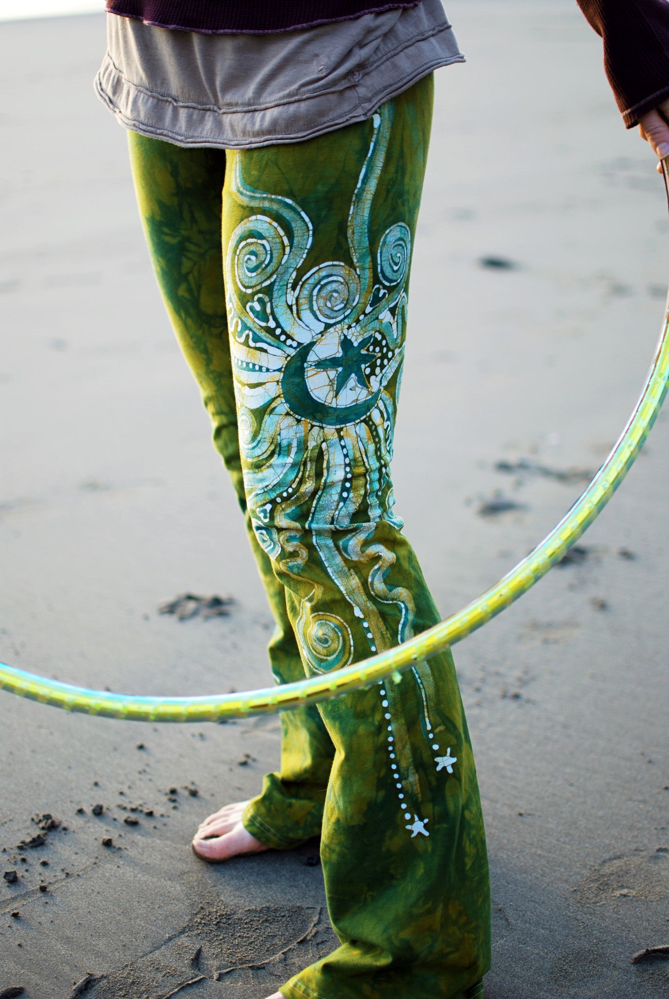 Dancing Green Handmade Batik Stretchy Movement Pants