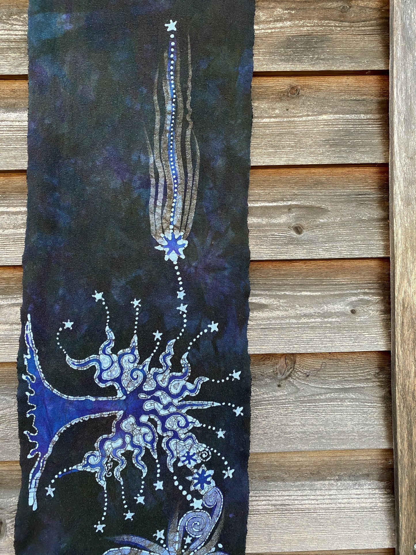 Amethyst Oak Tree - Hand Painted Organic Knit Fabric Scarf scarf batikwalla