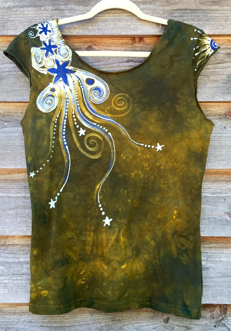 Dark Gold and Purple Moon Batik Top - Batikwalla
- 7