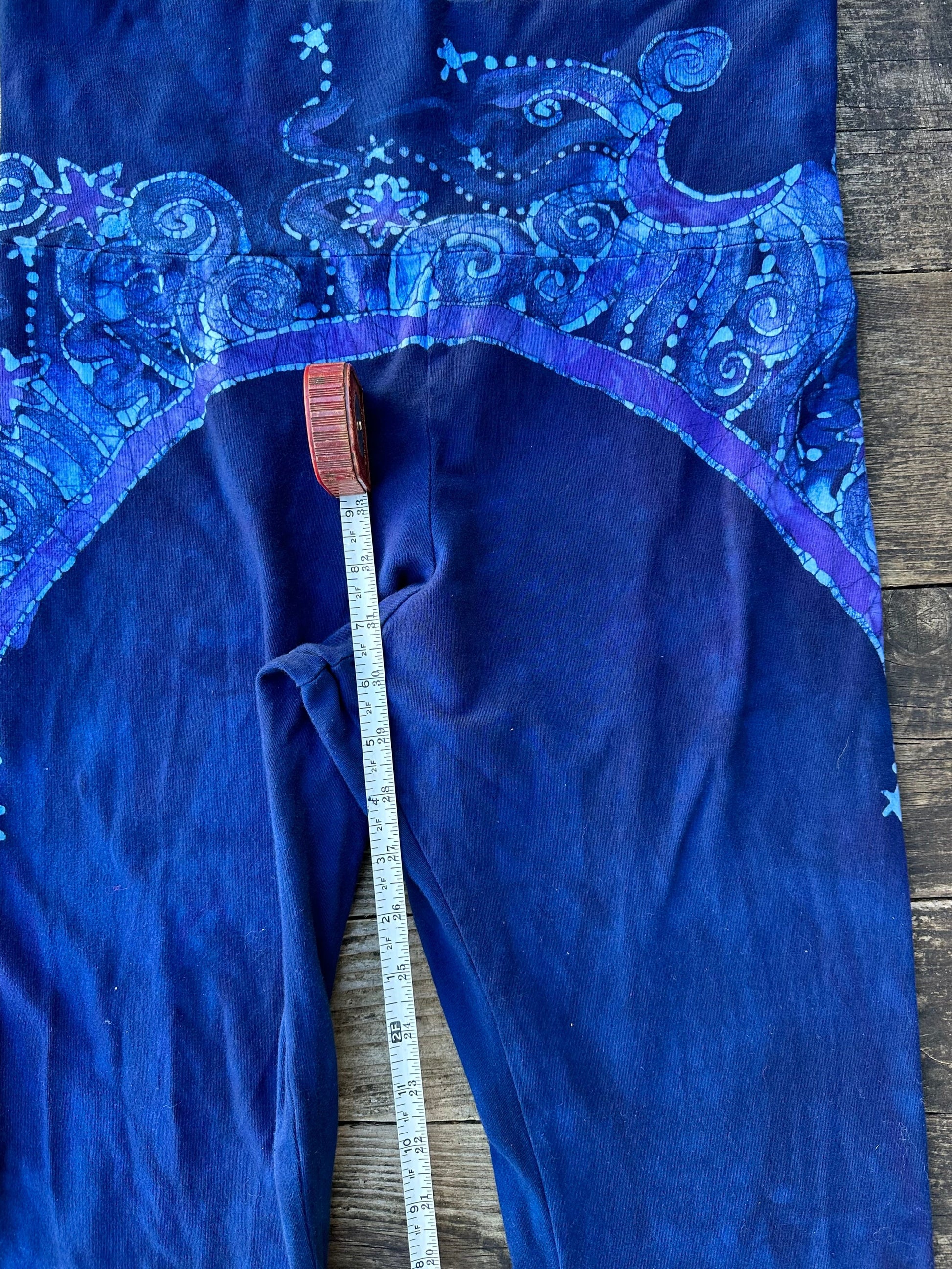 Midnight Rider Stars and Moon Stretchy Yoga Pants Size XL batikwalla