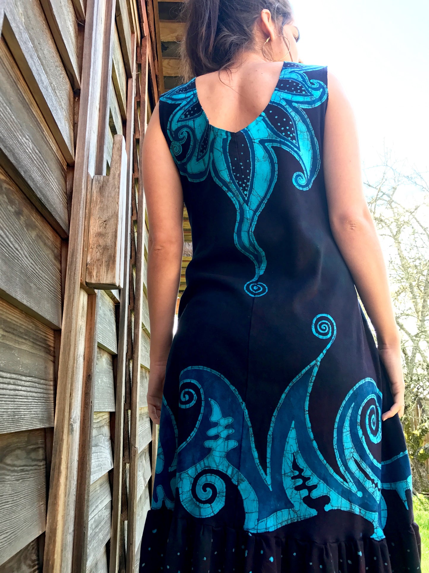 Blue Lotus Moon Dress in Organic Cotton
