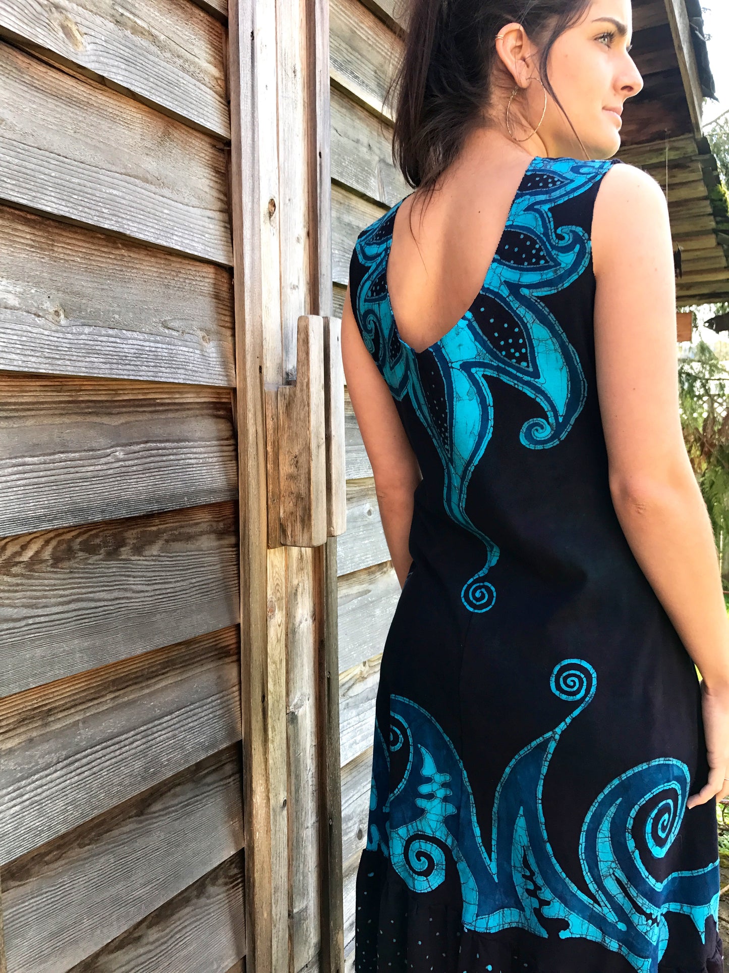 Blue Lotus Moon Dress in Organic Cotton