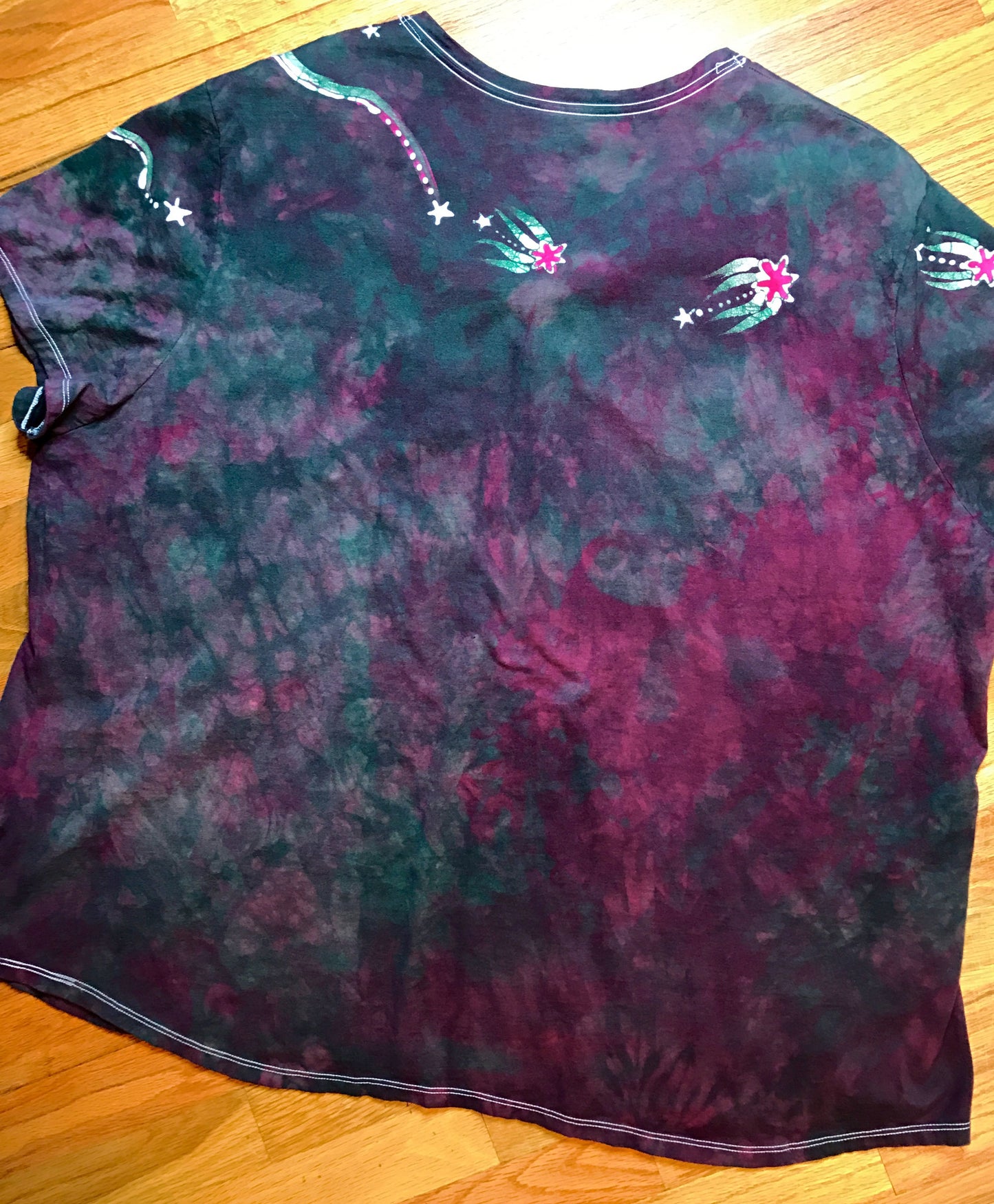 Tourmaline Moonbeams Handmade Batik Tee - Plus Size - 5X