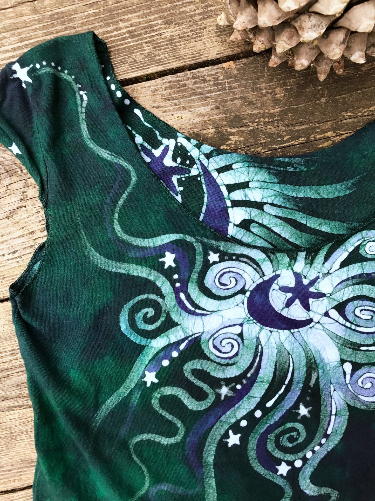 Aqua Moonbeams Batik Summer Top
