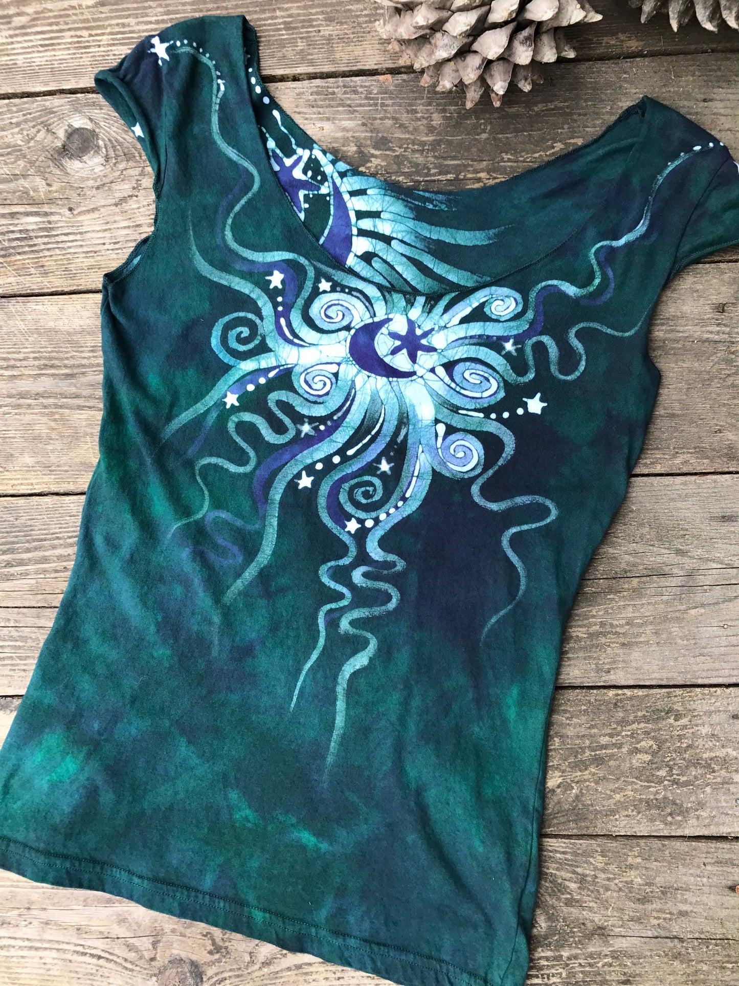 Aqua Moonbeams Batik Summer Top