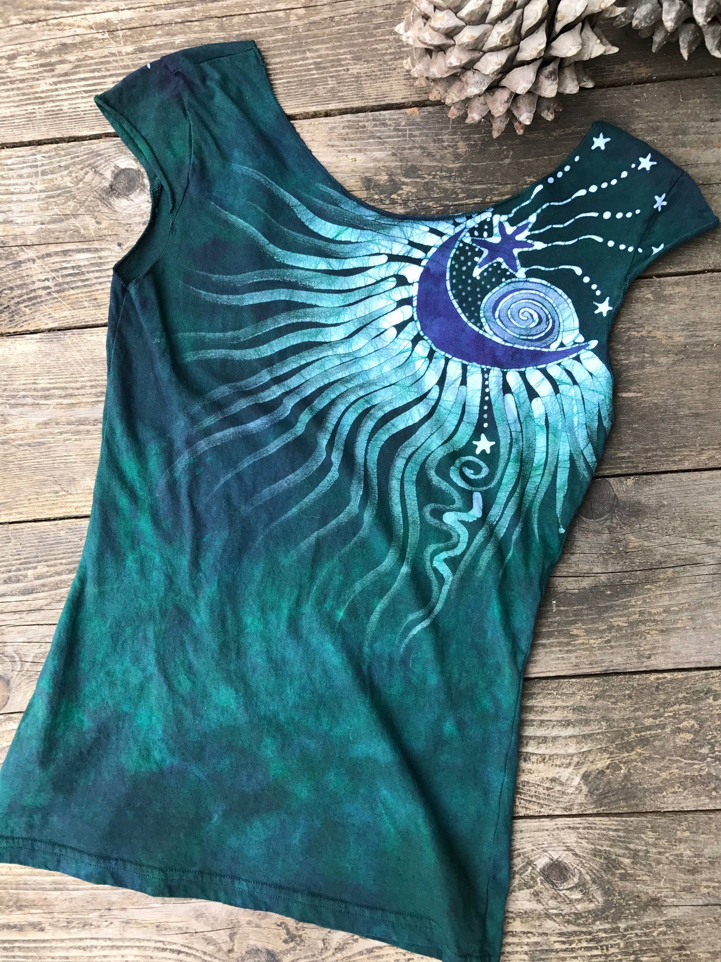 Aqua Moonbeams Batik Summer Top