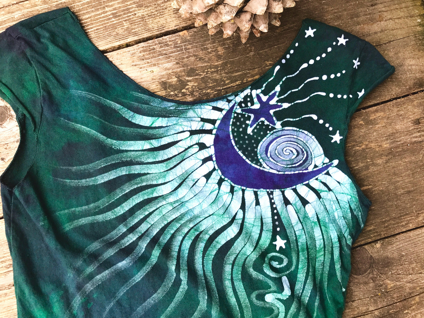 Aqua Moonbeams Batik Summer Top