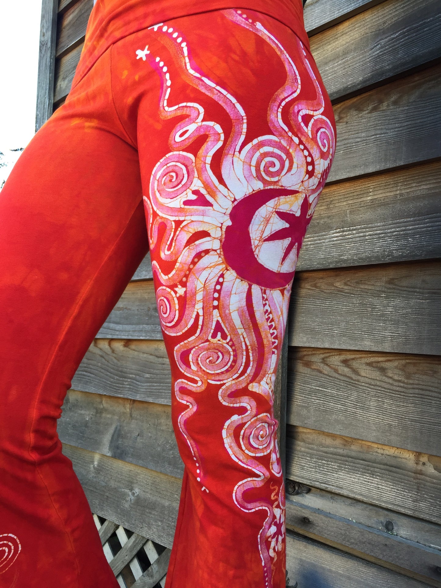 Brilliant Orange Batik Yoga Pants - Size Medium - Batikwalla
- 1