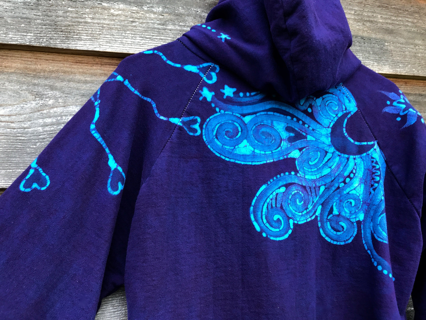 Season Of The Magenta Forest Organic Cotton Handmade Batikwalla Hoodie