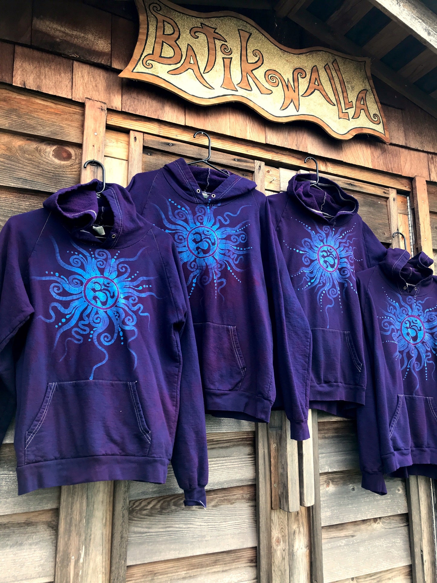 Midnight Blue Om Organic Cotton Batikwalla Hoodie