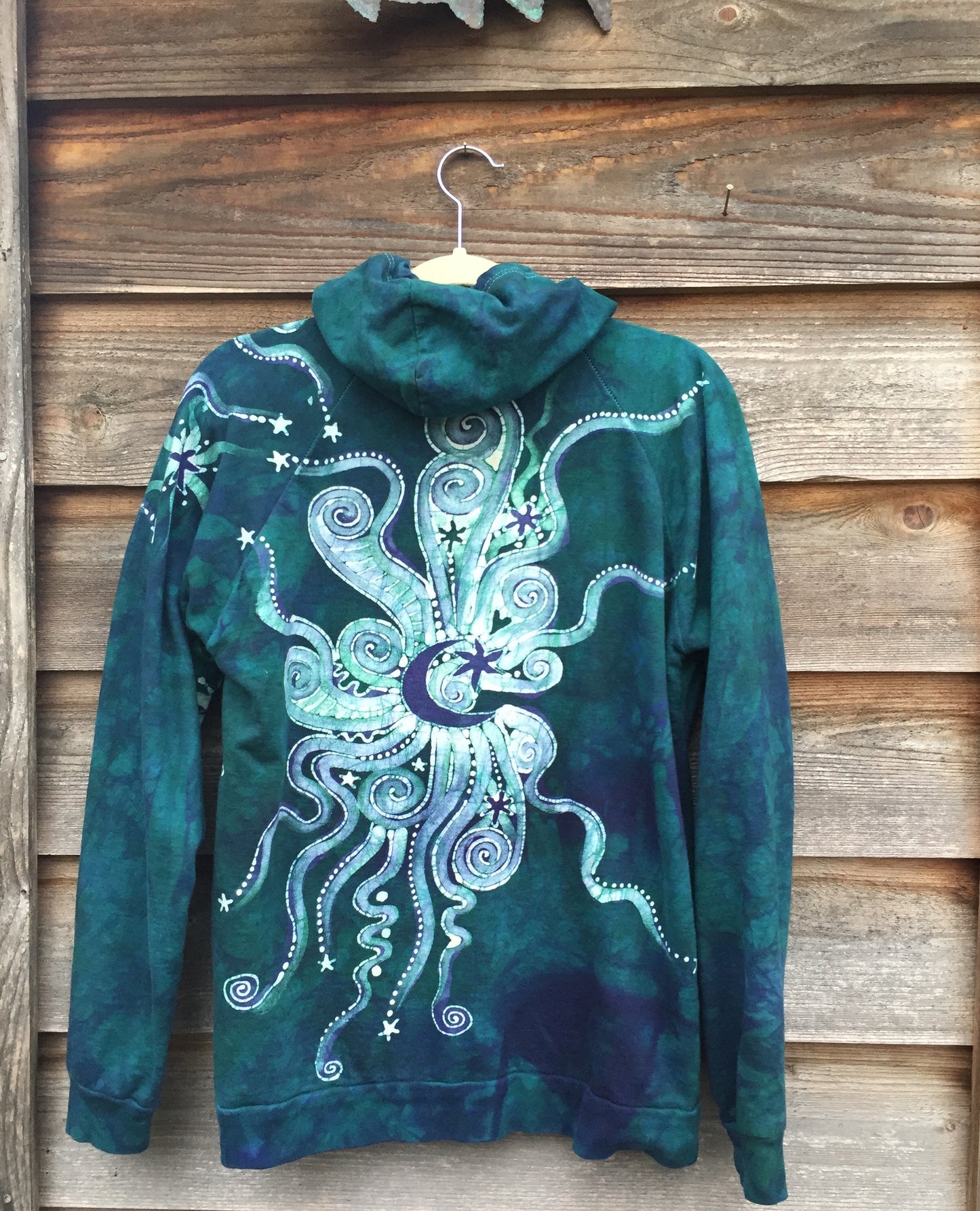 Teal and Purple Moon Organic Batik Hoodie - Batikwalla
- 6