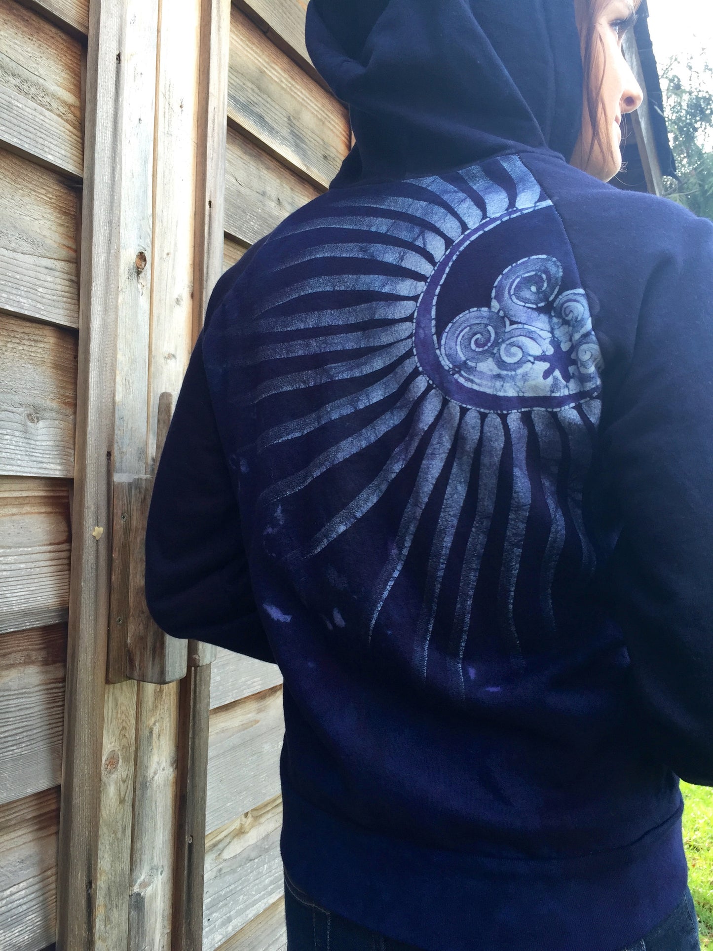 Midnight Mandala Tree of Life Handmade Batik Hoodie - Women's Medium - Batikwalla
- 3