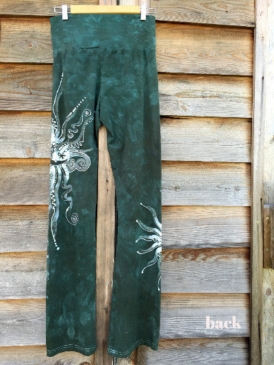 Dark Sage Batik Yoga Pants - Batikwalla 
 - 3