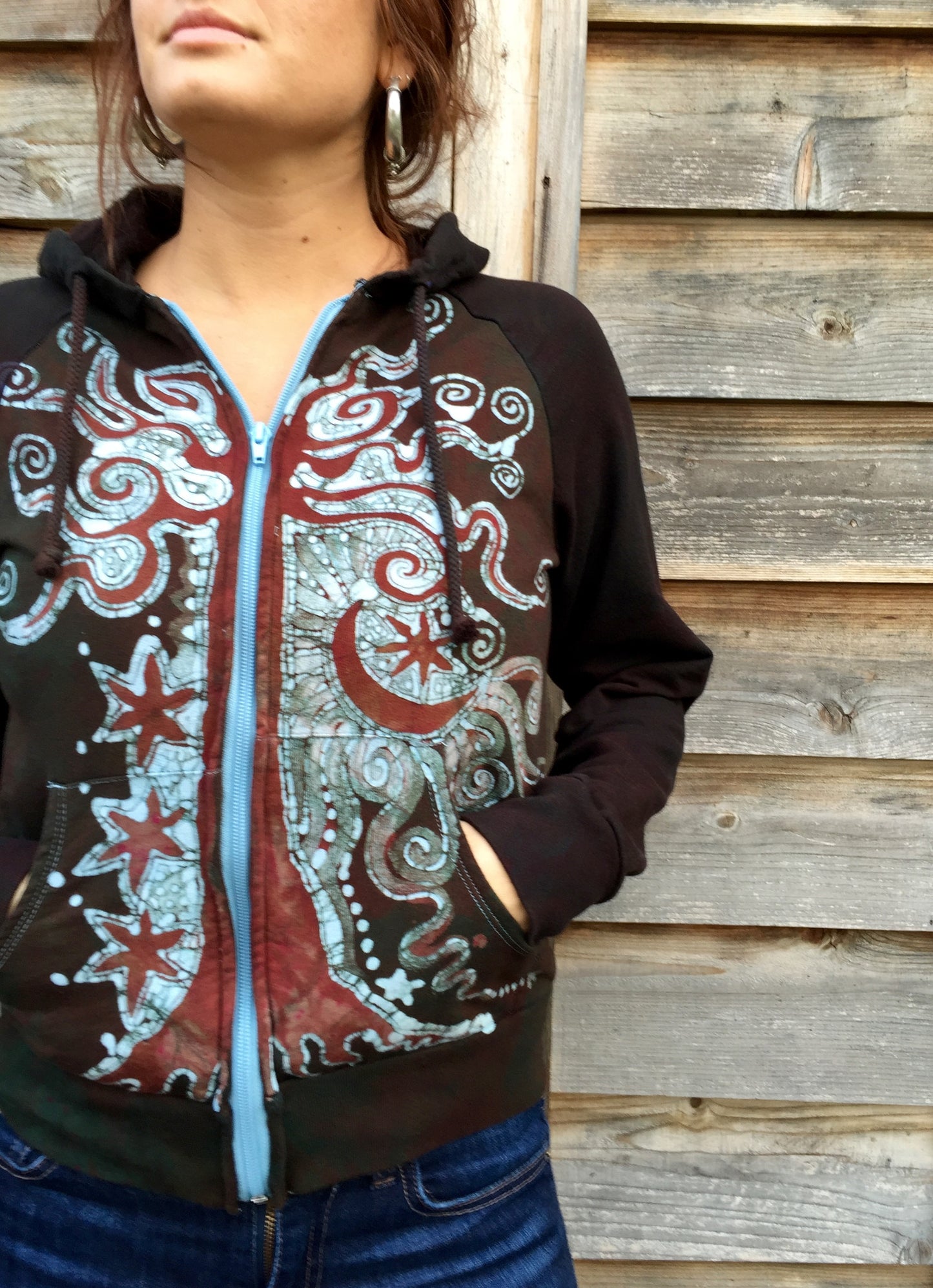Forest Green Tree Handmade Batik Hoodie - Batikwalla
- 1