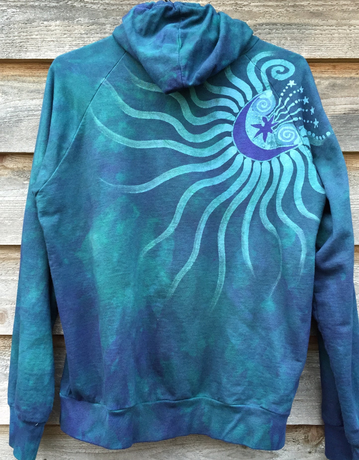 Teal and Purple Tree of Life Handmade Batik Hoodie - Batikwalla
- 7