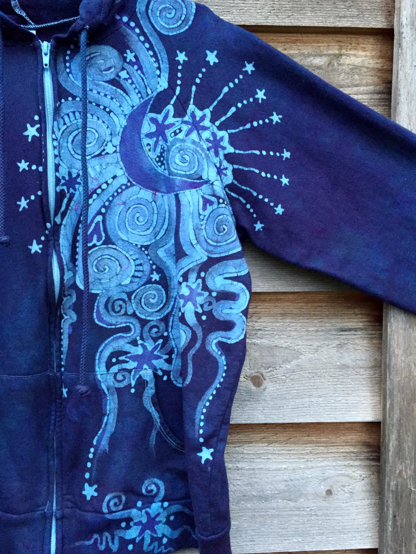 Midnight Magic Handmade Batik Hoodie - Women's Size 2X - Batikwalla
- 6