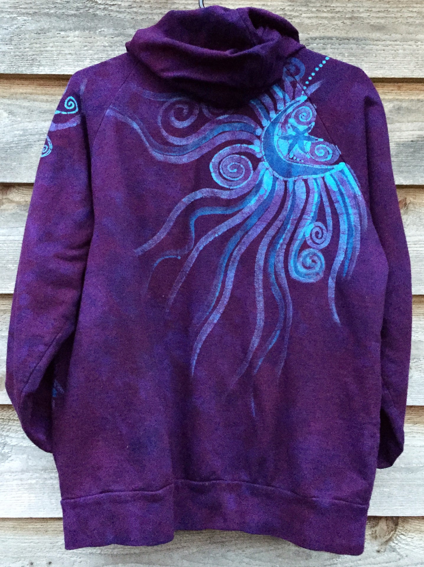 Deep Purple Owl Sanctuary Handmade Batik Hoodie - Batikwalla
- 7