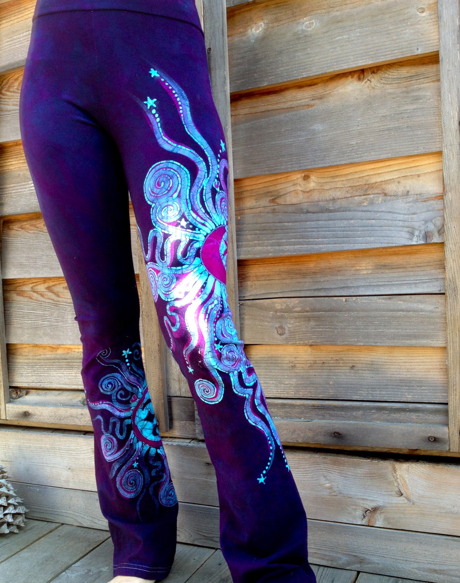 Teal and Purple Batik Yoga Pants – Batikwalla by Victoria