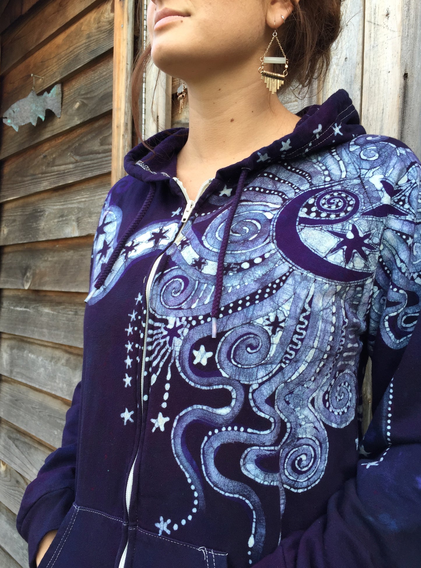 Midnight Moon Om Organic Batik Hoodie - Batikwalla
- 6