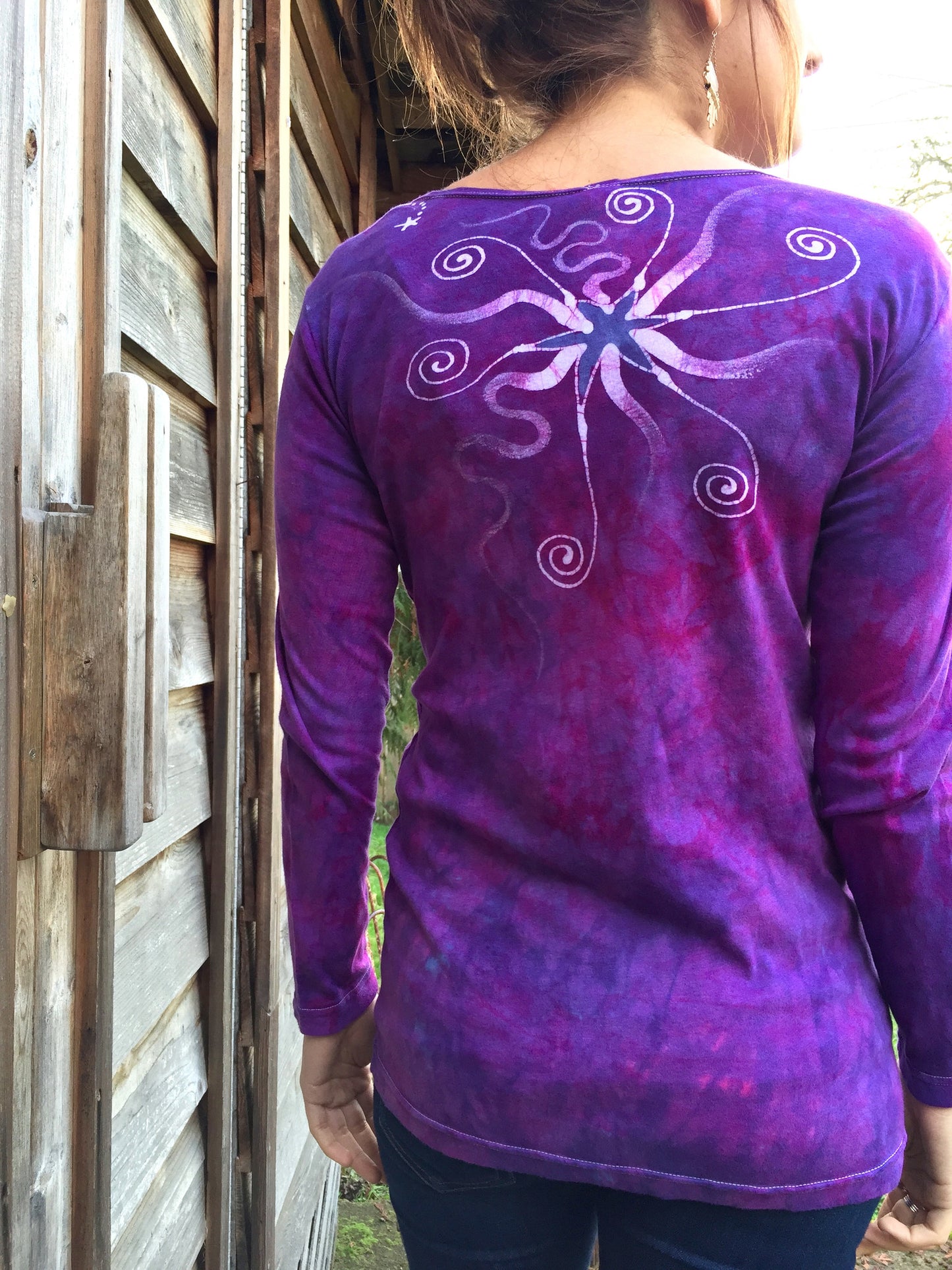 Lavender Moonbeams Long Sleeve Batik Tunic Top - Batikwalla
- 4