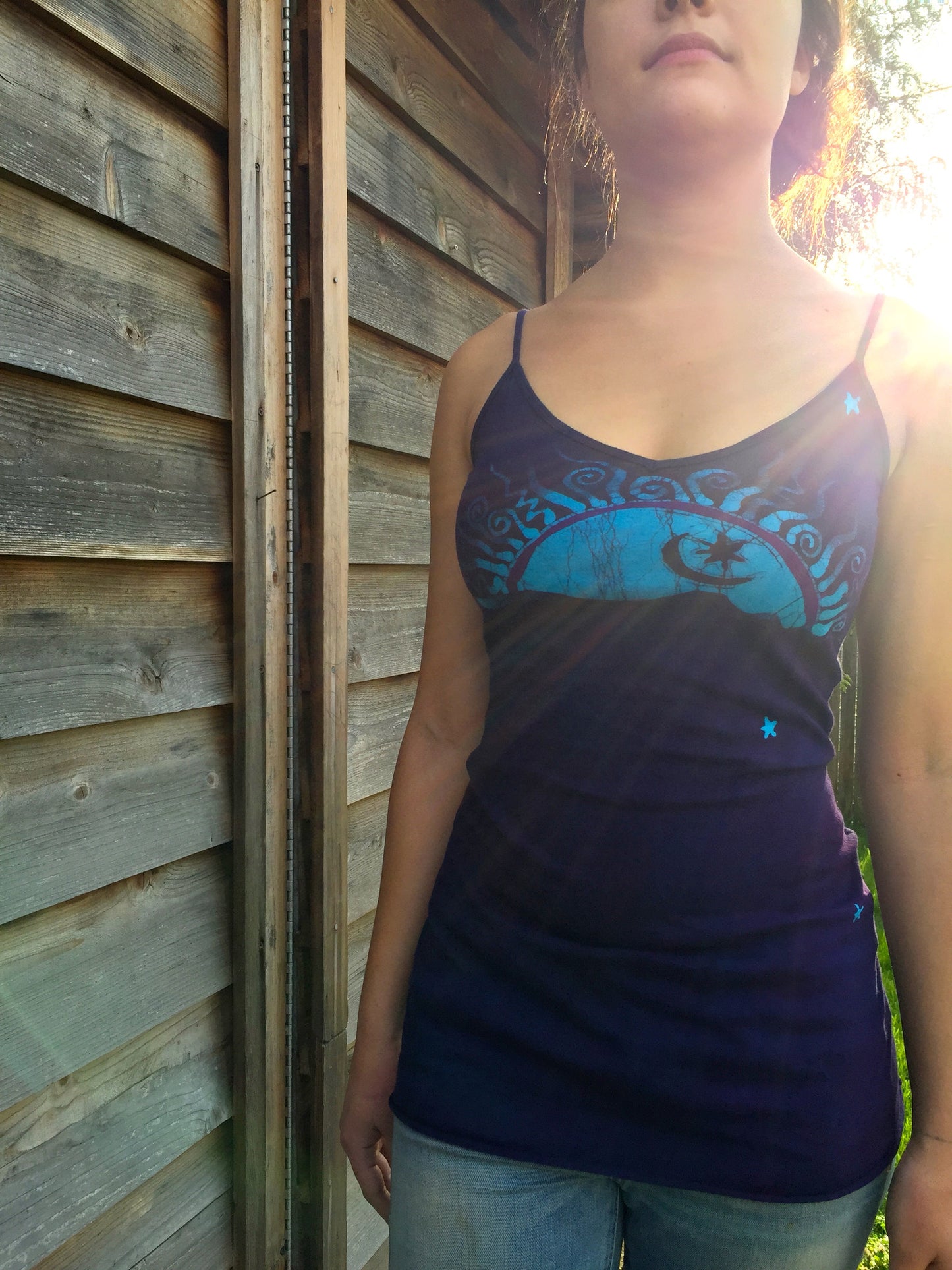 Deep Blue and Purple Batik Sun Long Cotton Camisole - Batikwalla
- 2