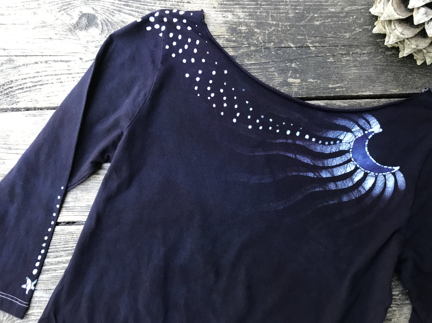 Starry Midnight Hand Painted Batik Top