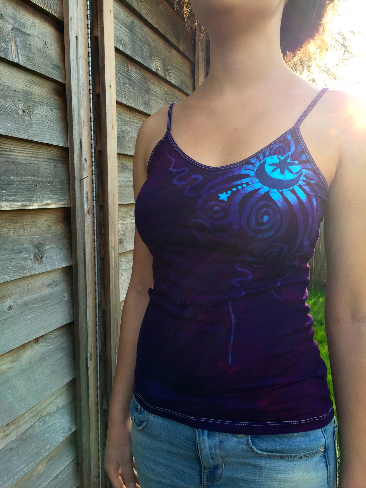 Deep Blue and Purple Stretchy Moon Batik Camisole - Batikwalla
- 4