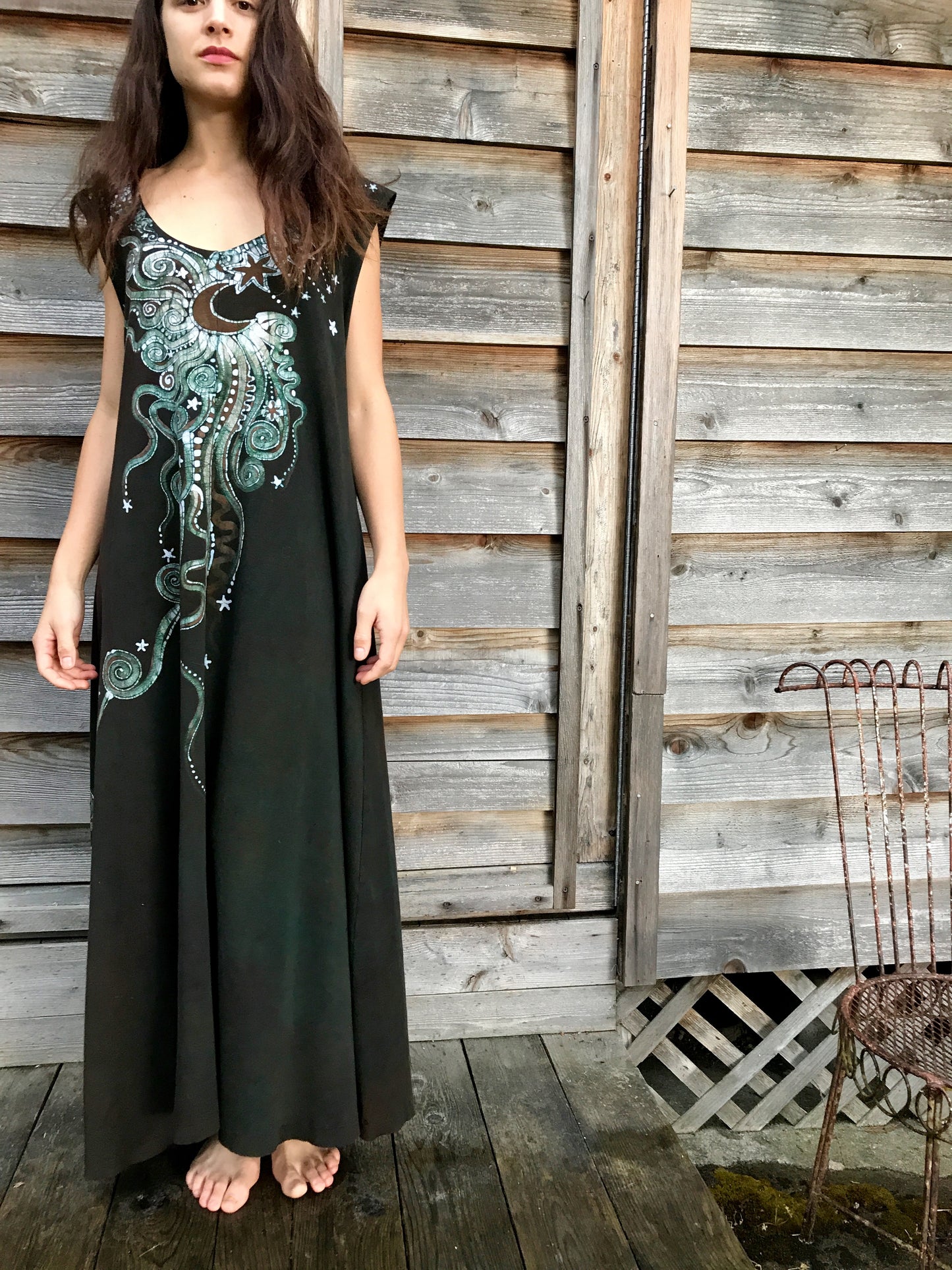Appalachian Moonlight Organic Cotton Batik Dress - Size XL