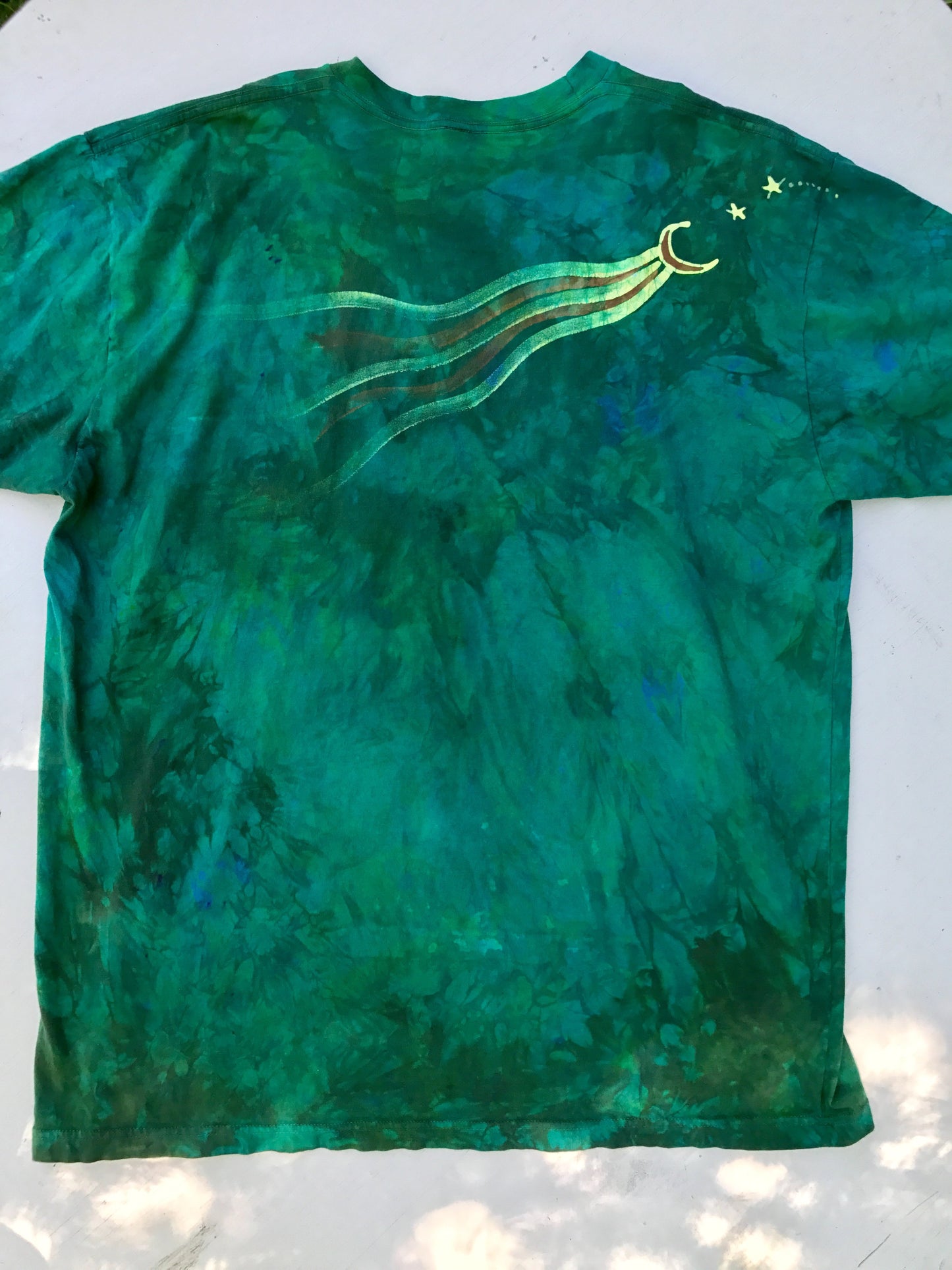 Summer Green Sunshine Handmade Batik Tshirt - Size 3X