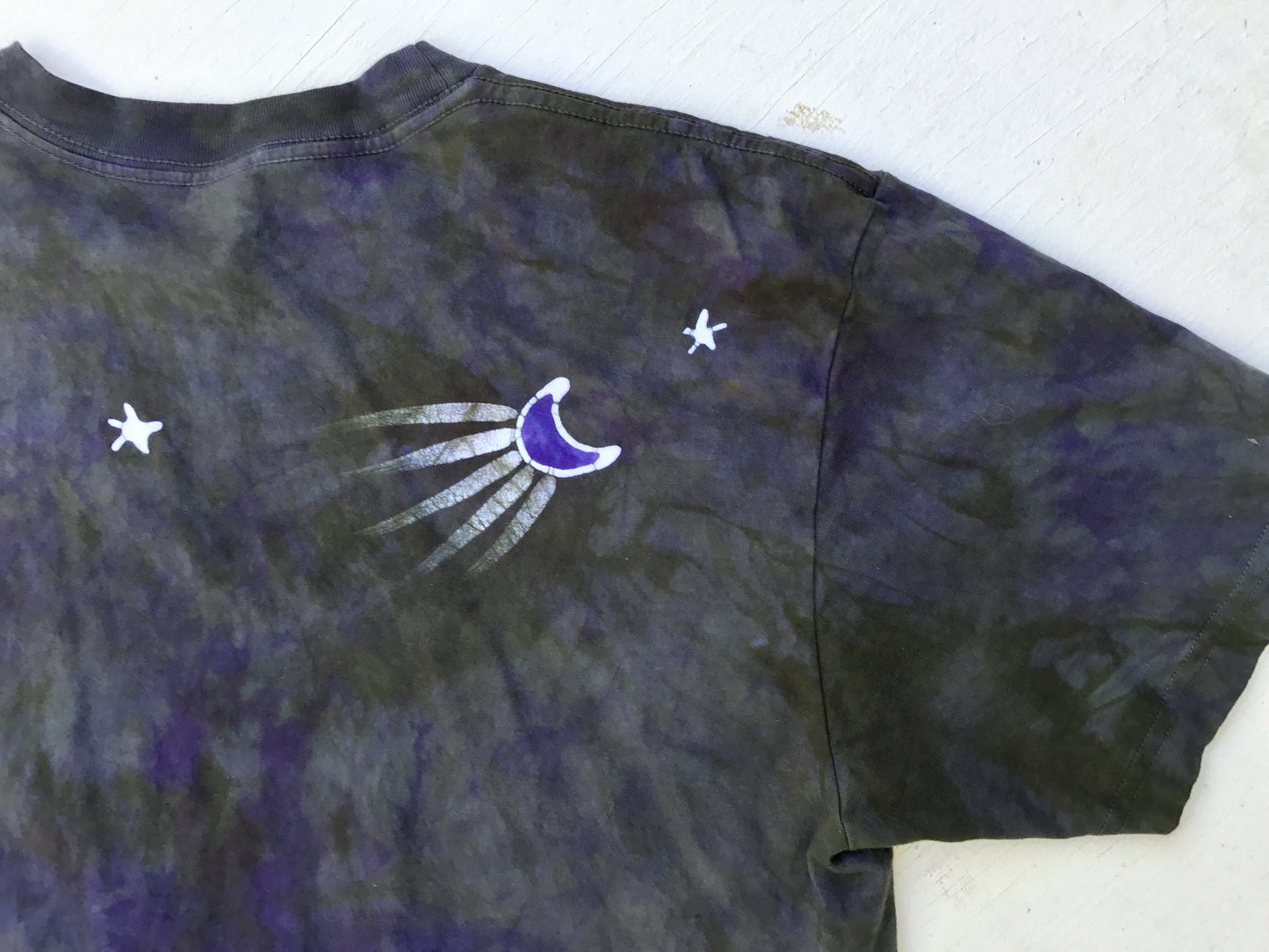 Purple And Sage Tree Handmade Batikwalla Tshirt - Size Large