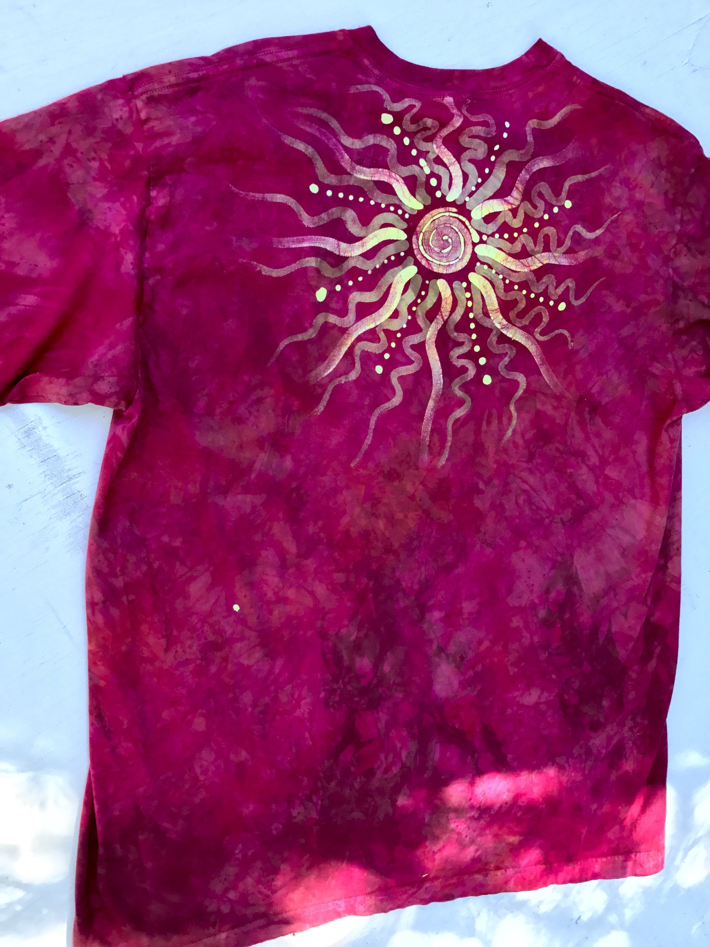 Sunset Red Handmade Batikwalla Tshirt - Size 2X