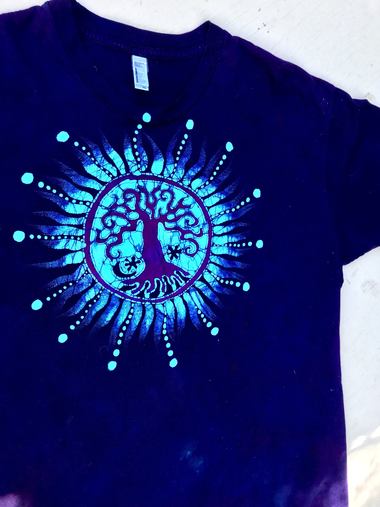 Midnight Purple Tree Handmade Batikwalla Tshirt - Size 2X