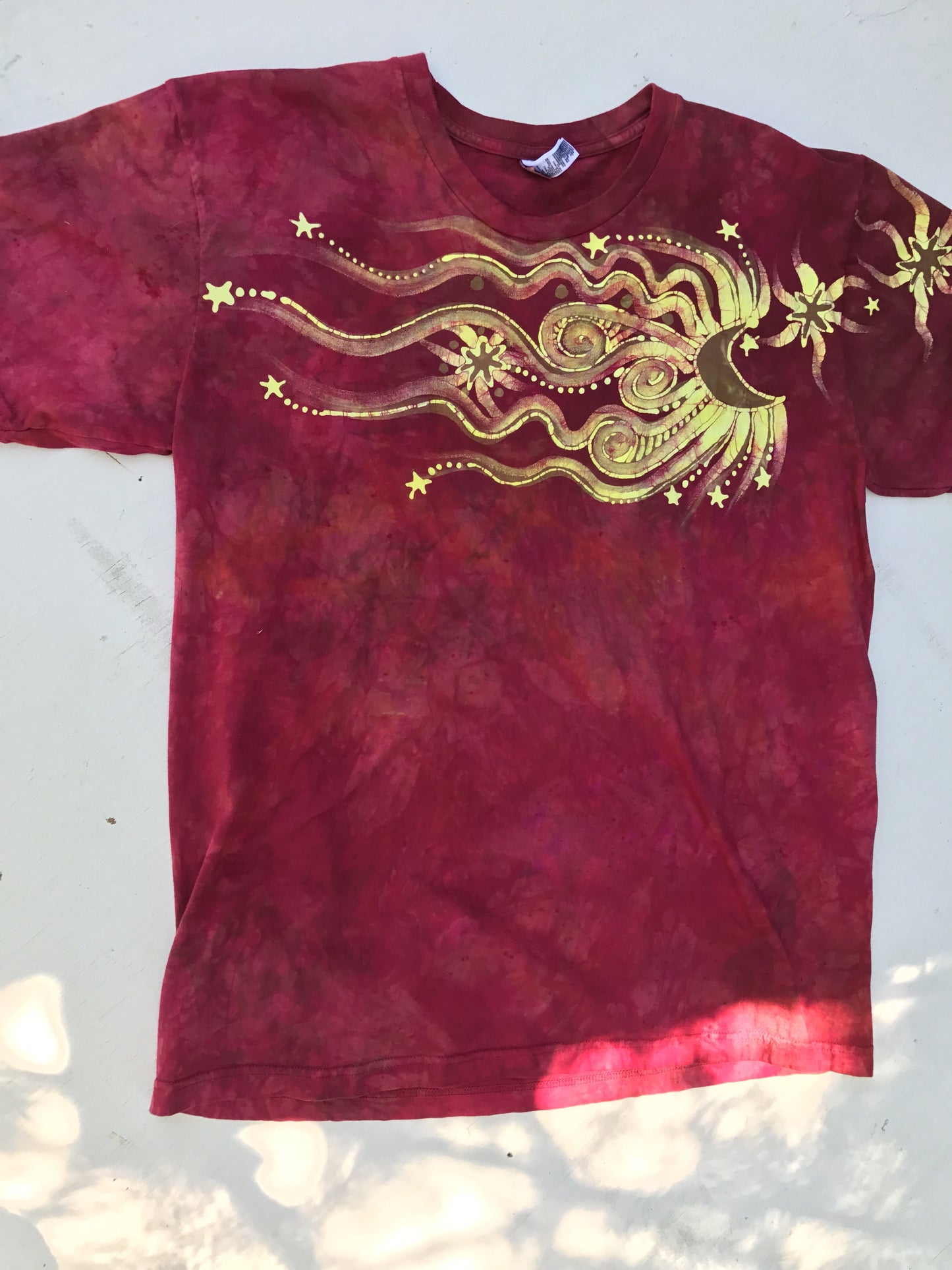Red Sky Delight Handmade Batikwalla Tshirt - Size XL