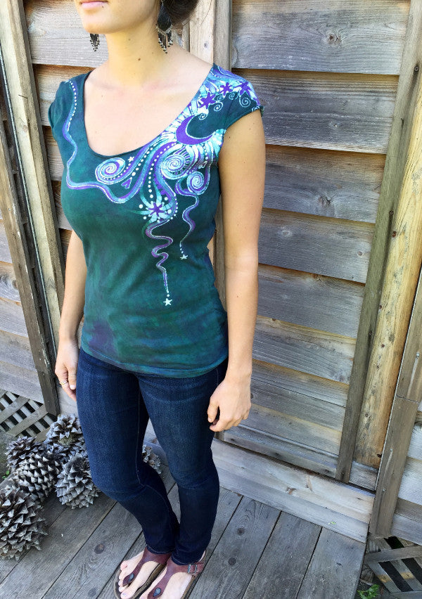 Teal and Purple Moon Star Summer Tee - Batikwalla
- 7