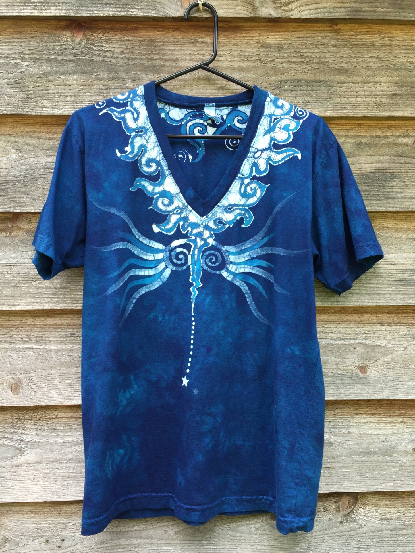 Blue Angel Batik Organic Cotton Vneck Tshirt - Unisex Medium - Batikwalla
- 4