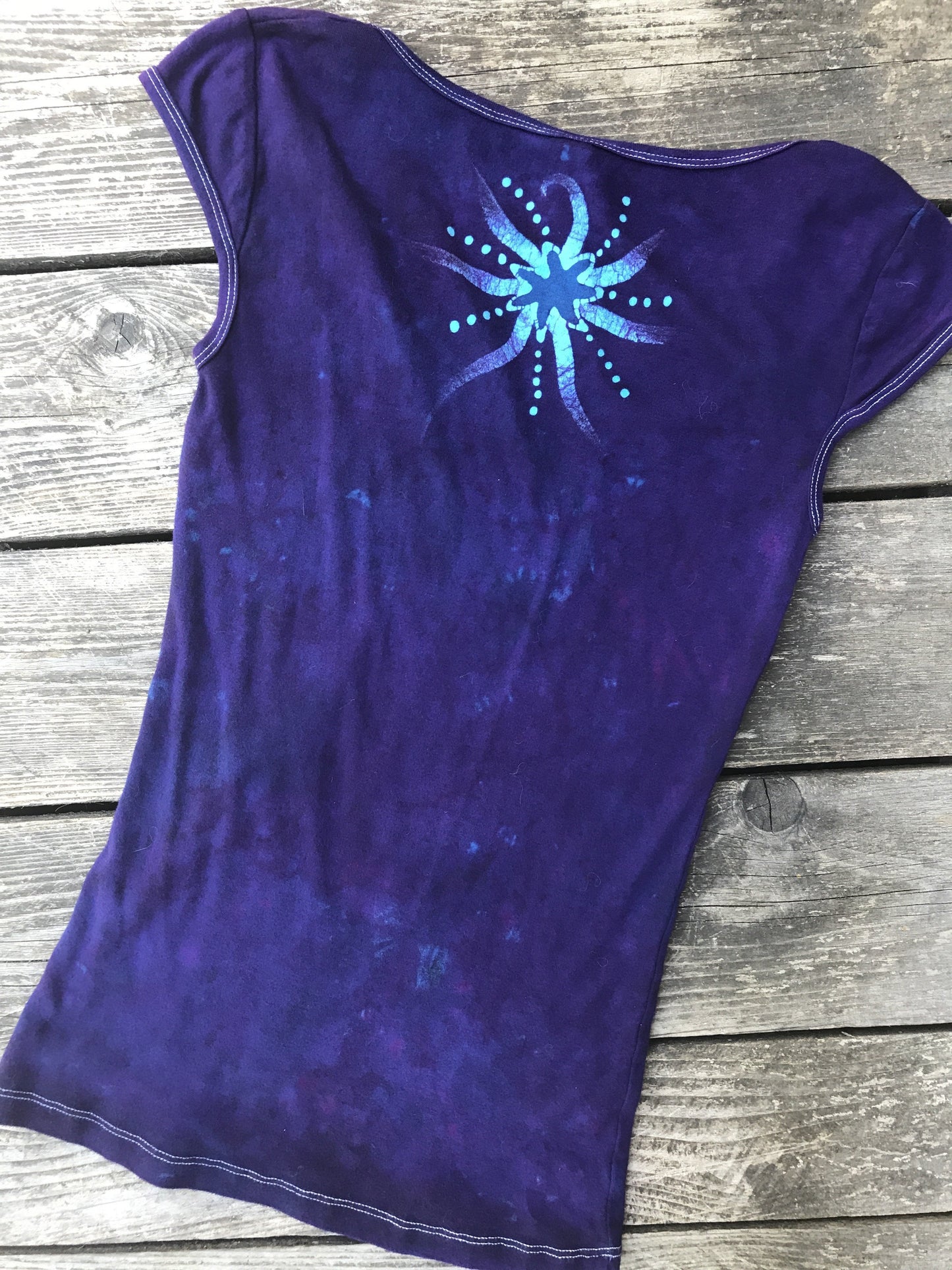 Deep Purple Starry Night Handmade Batik Summer Tee