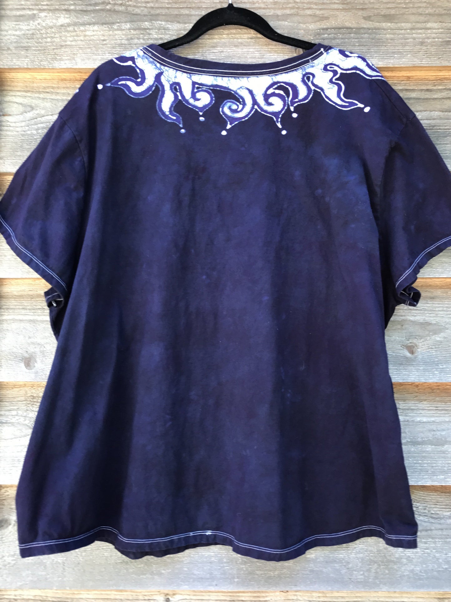 Navy Blue Necklace Vneck Tee - Plus Size 5X