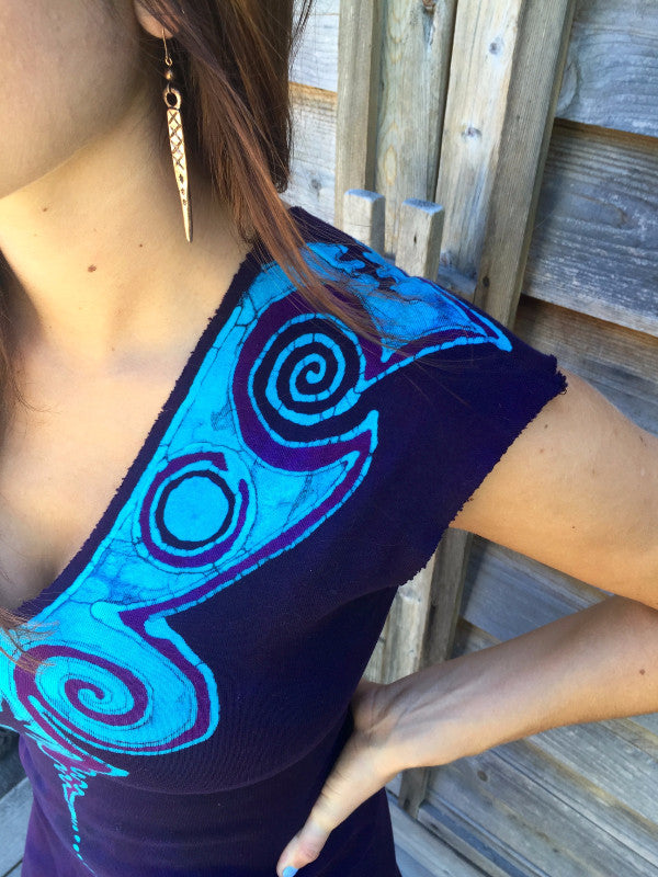 Deep Blue and Purple Fantasy Organic Cotton Batik Dress - Batikwalla
- 6