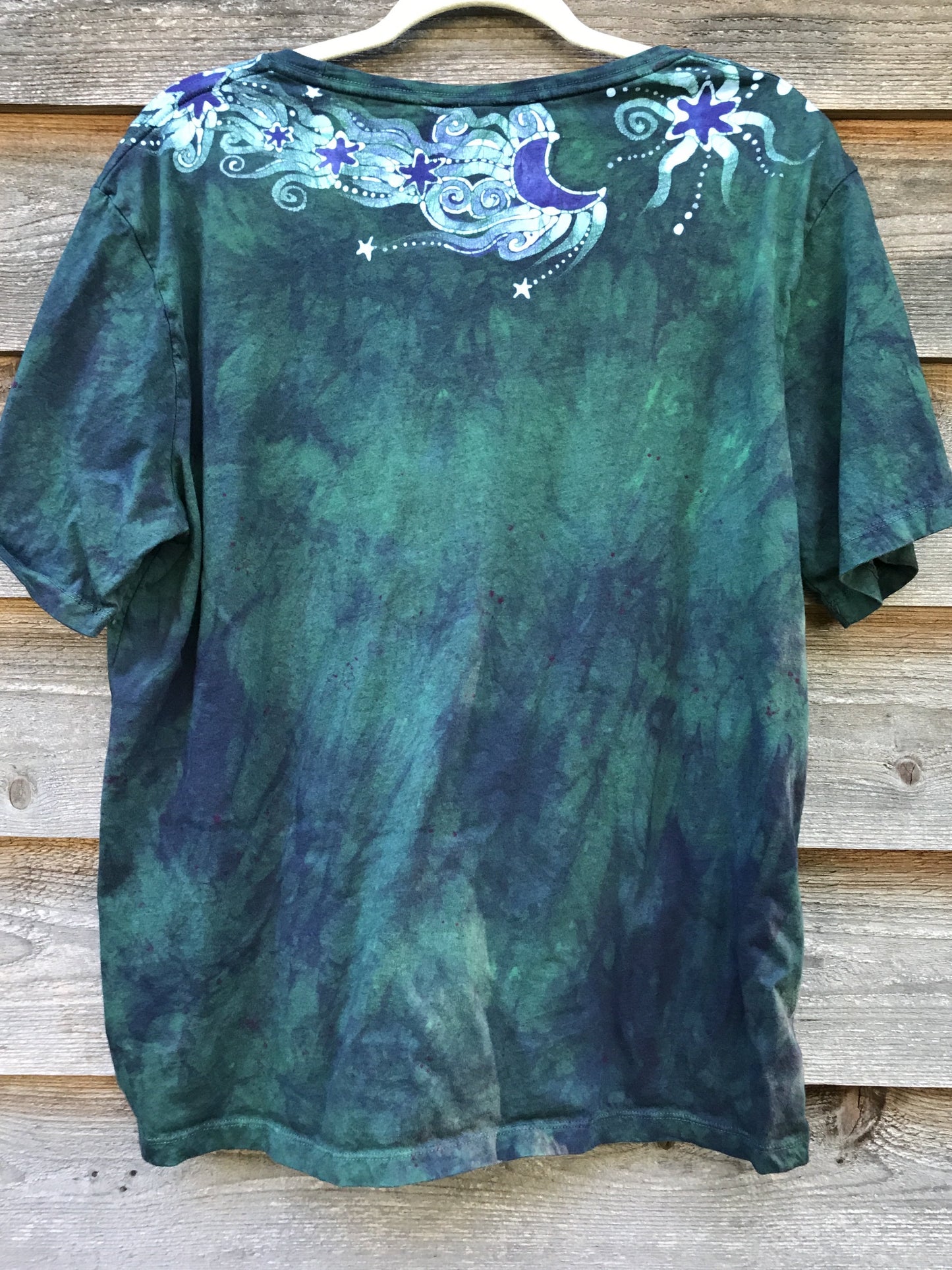 Galaxy Necklace of Moonbeams Hand Painted Tee - Size Large